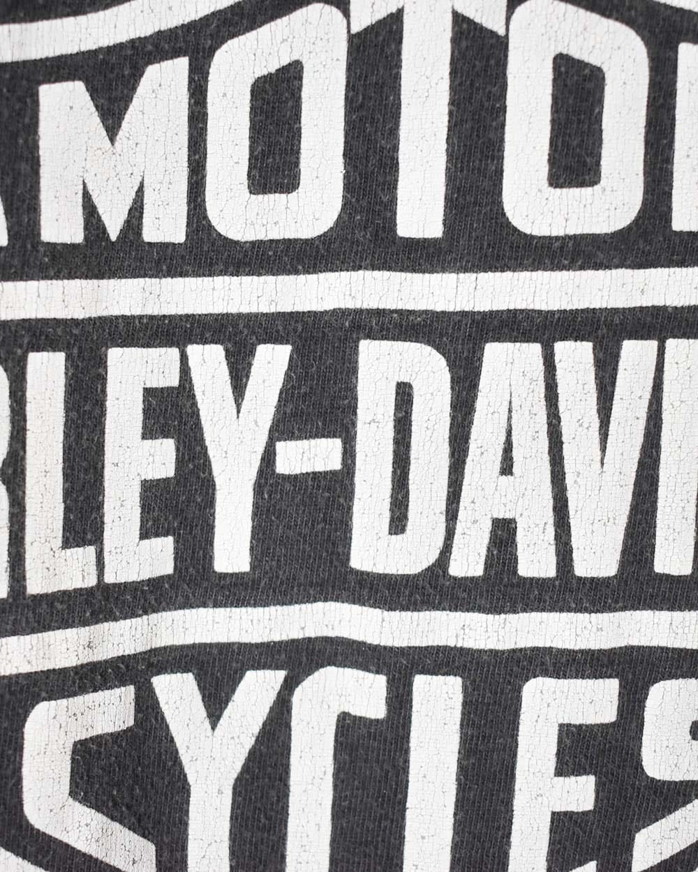 Black Harley Davidson Eagle Graphic T-Shirt - Large