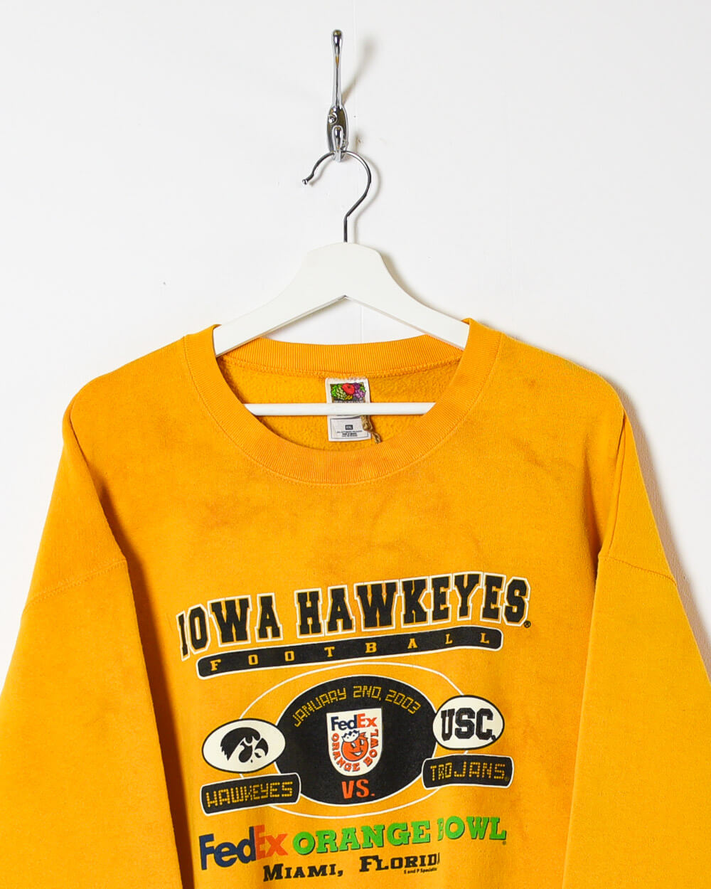 Yellow Iowa Hawkeyes Miami Florida Sweatshirt - XX-Large