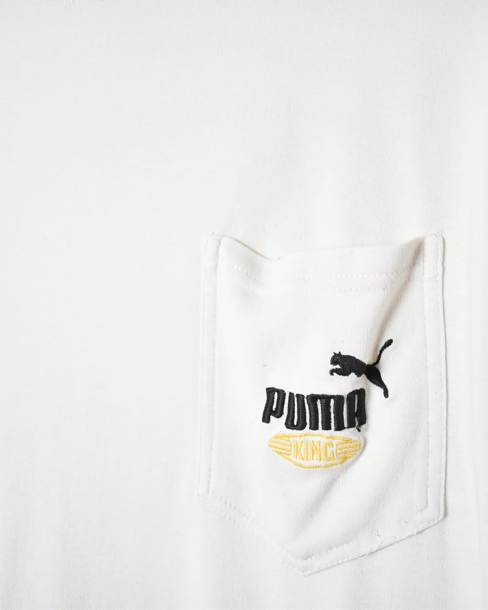 White Puma King Long Sleeved Pocket T-Shirt - Large