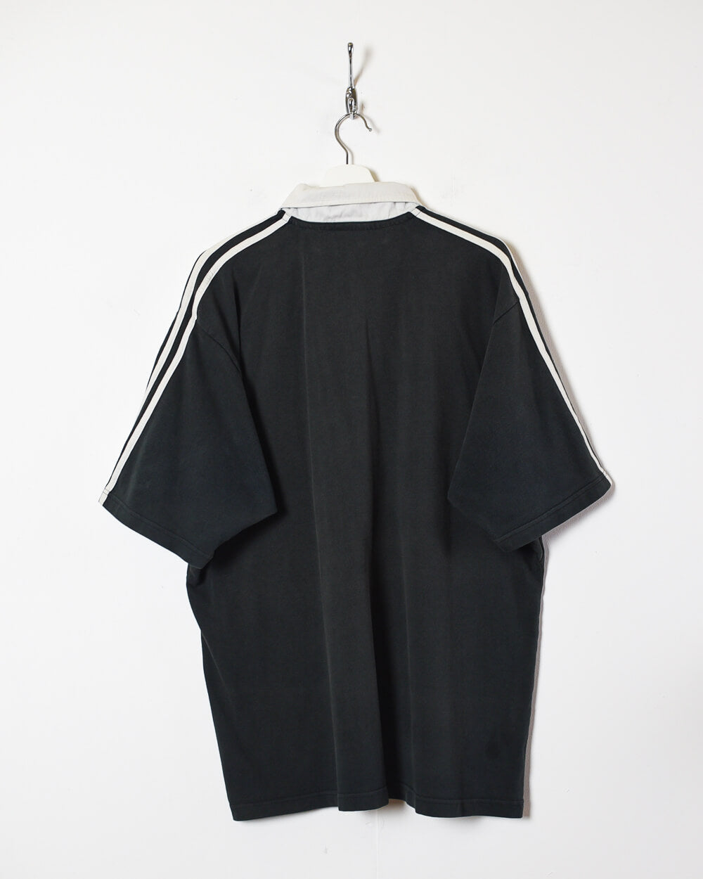Black Adidas Short Sleeves Rugby Shirt - X-Large