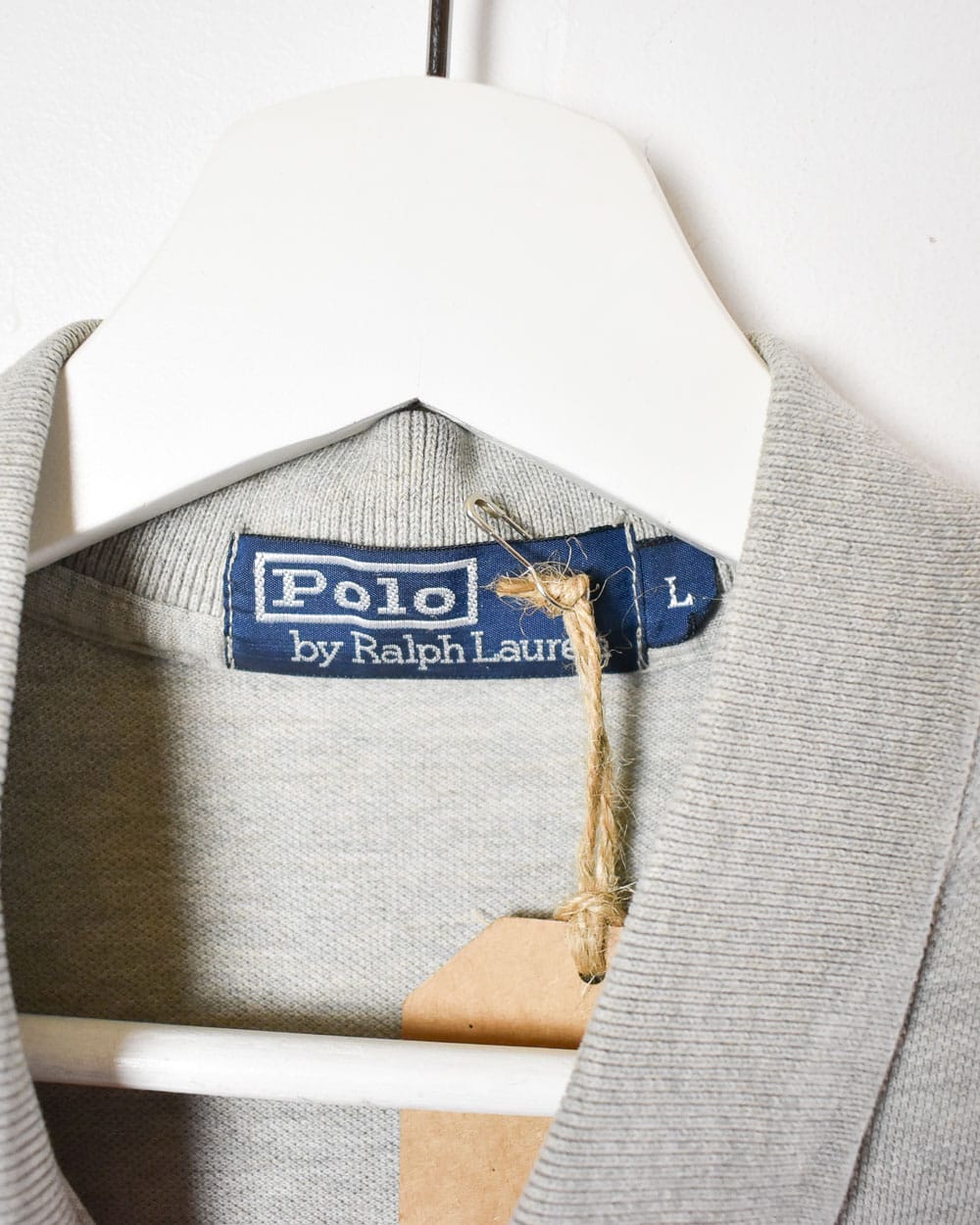 Stone Polo Ralph Lauren Long Sleeved Polo Shirt - Large