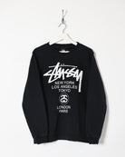 Black Stussy New York Los Angeles Tokyo Sweatshirt - Medium