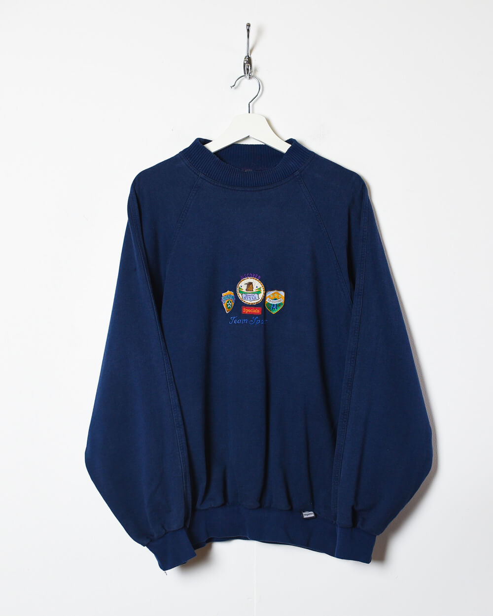 Navy Vintage Team Sport Mock Neck Sweatshirt -Large