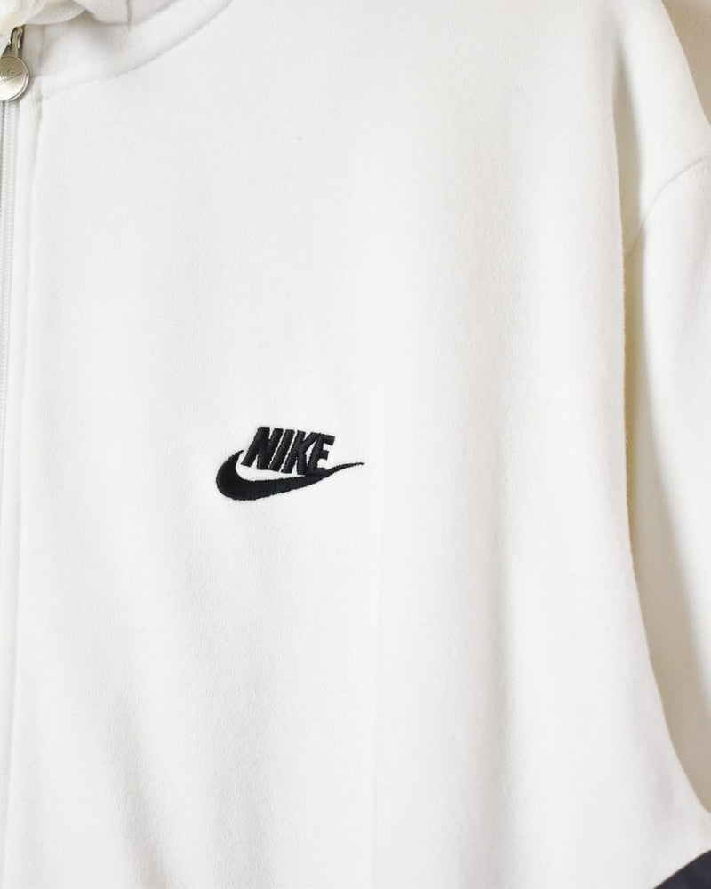 White Nike Zipped-Through Hoodie - Medium