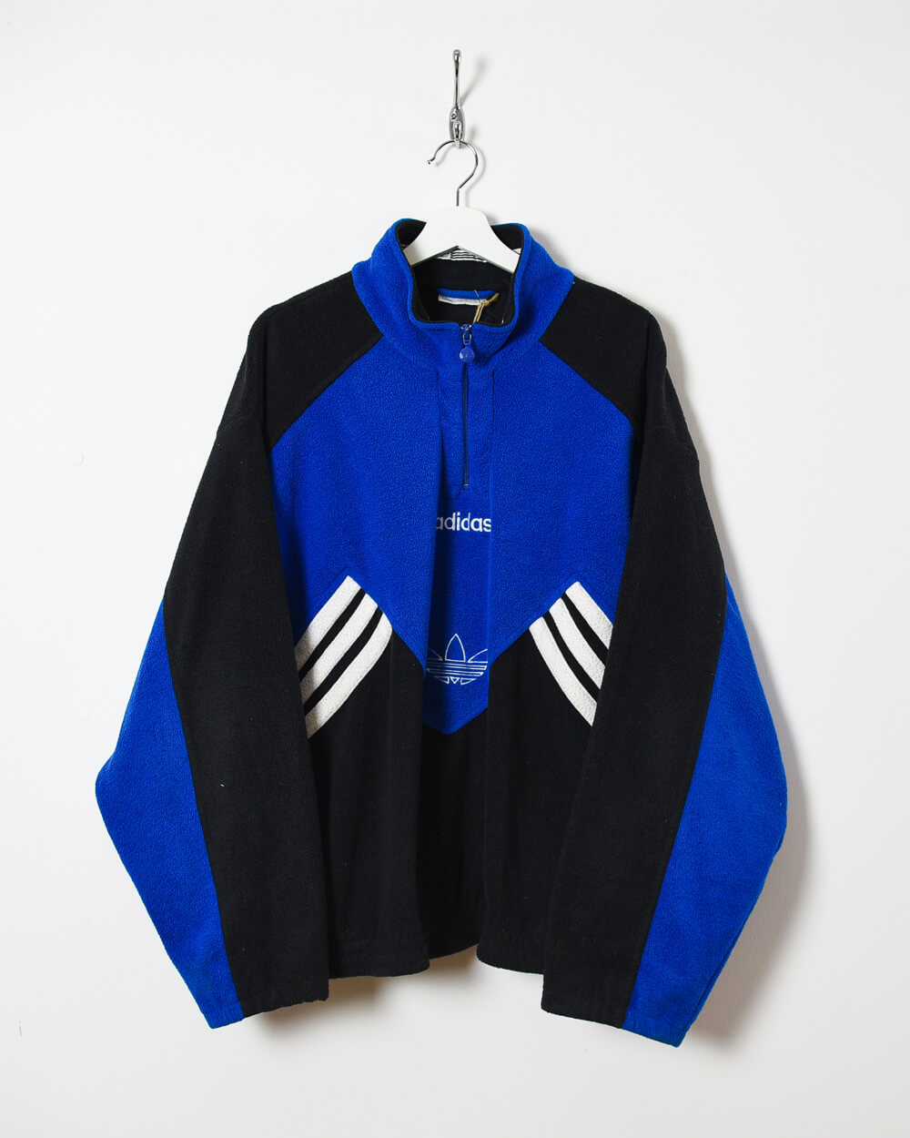 Black Adidas 1/4 Zip Colour Block Fleece - Large