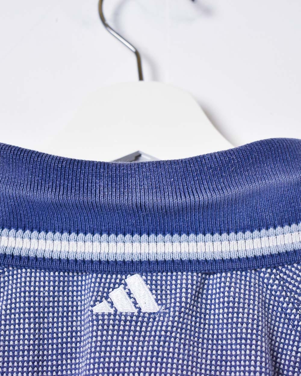 Blue Adidas 1/4 Zip Polo Shirt - Large