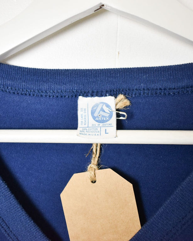 Blue Artex 70s Croughton England Snoopy Graphic T-Shirt - Large