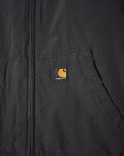 Black Carhartt Hooded Fleece Lined Windbreaker Jacket - Small