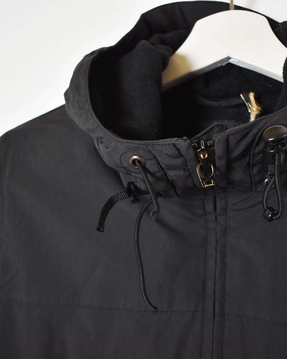 Black Carhartt Hooded Fleece Lined Windbreaker Jacket - Small