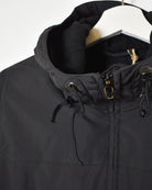 Black Carhartt Hooded Fleece Lined Windbreaker Jacket - Small