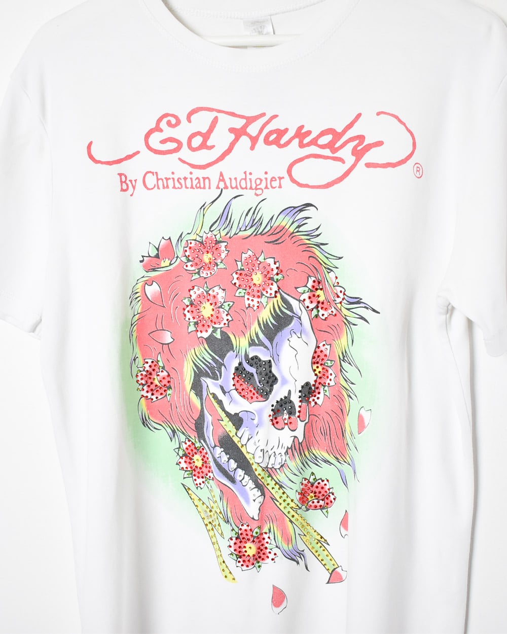 Vintage 00s White Ed Hardy By Christian Audigier Graphic T Shirt