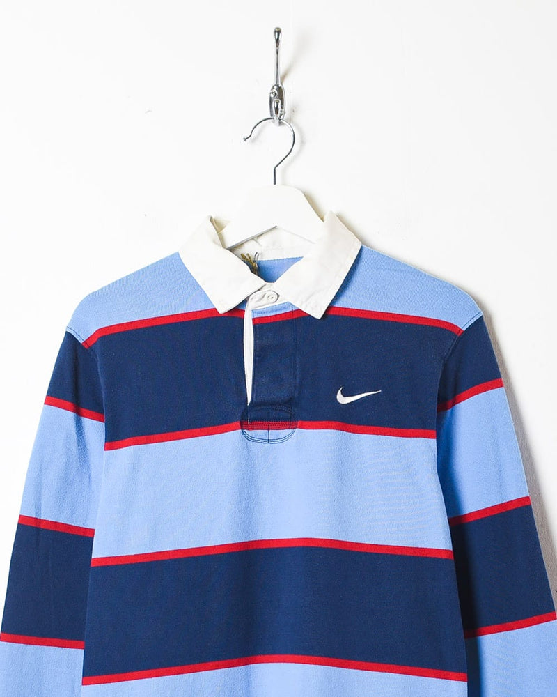 BabyBlue Nike Striped Rugby Shirt - Small
