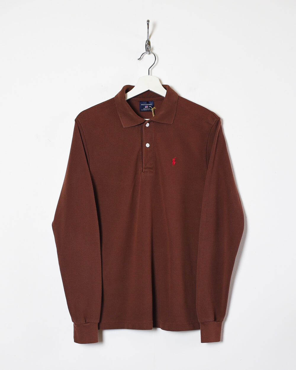 Brown Ralph Lauren Long Sleeved Polo Shirt - Medium
