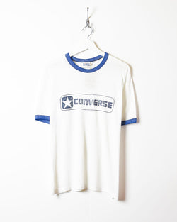 Vintage 90s White Converse Worn T-Shirt - Medium Cotton– Domno Vintage