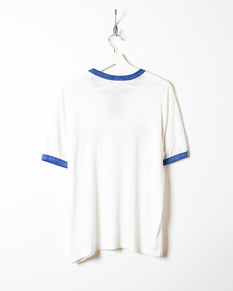 90s Cotton– Vintage Domno - T-Shirt Vintage Medium Worn Converse White