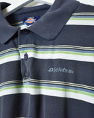 Navy Dickies Striped Polo Shirt - Medium