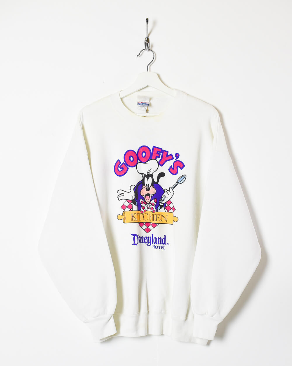 White Hanes Disney Goofy's Kitchen Sweatshirt - X-Large