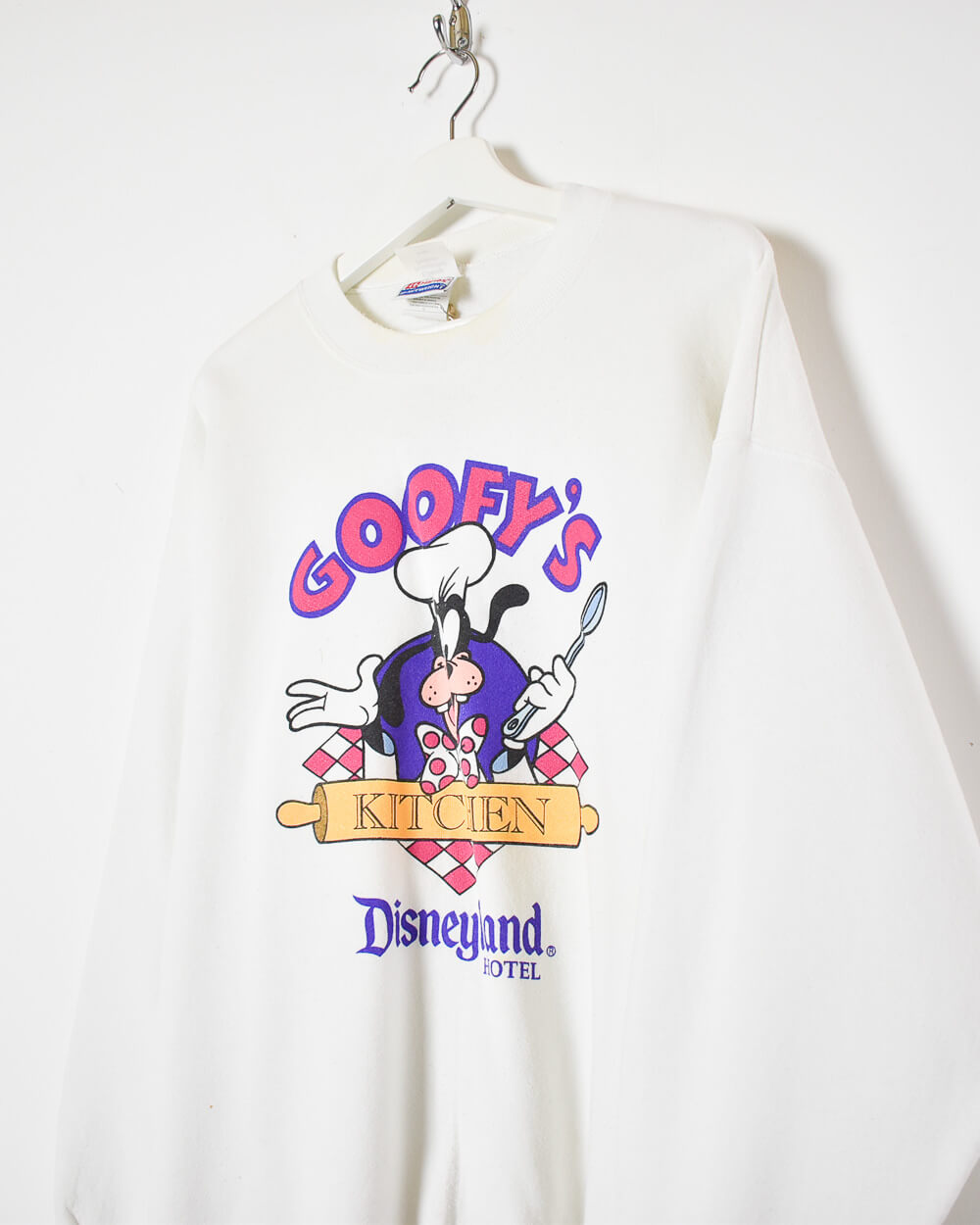 White Hanes Disney Goofy's Kitchen Sweatshirt - X-Large