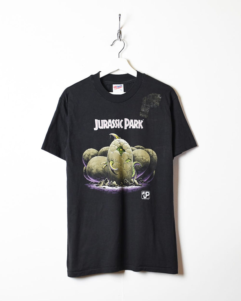 Vintage 90s Black Jurassic Park Egg Single Stitch T-Shirt - Medium