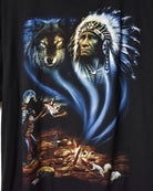 Black Rock Mang Graphic Native American T-Shirt - X-Large