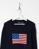 Navy Ralph Lauren Women's Knitted Sweatshirt - X-Large