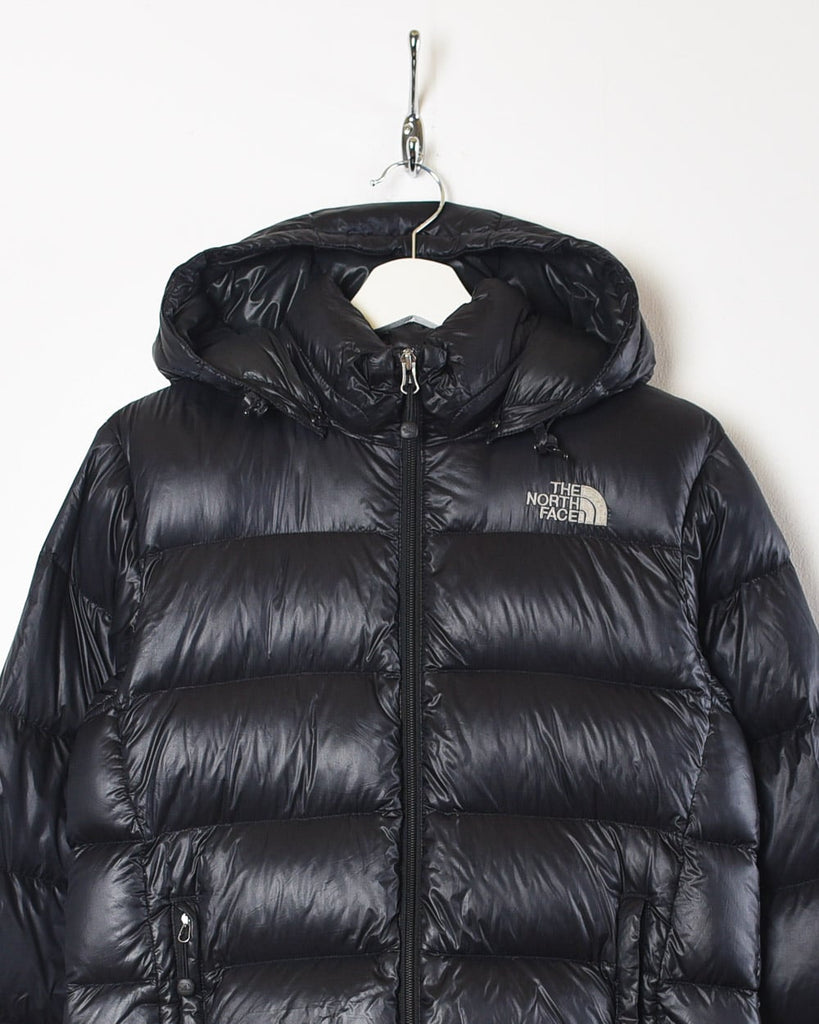 Vintage 90s Black The North Face Hooded Nuptse 800 Down Puffer