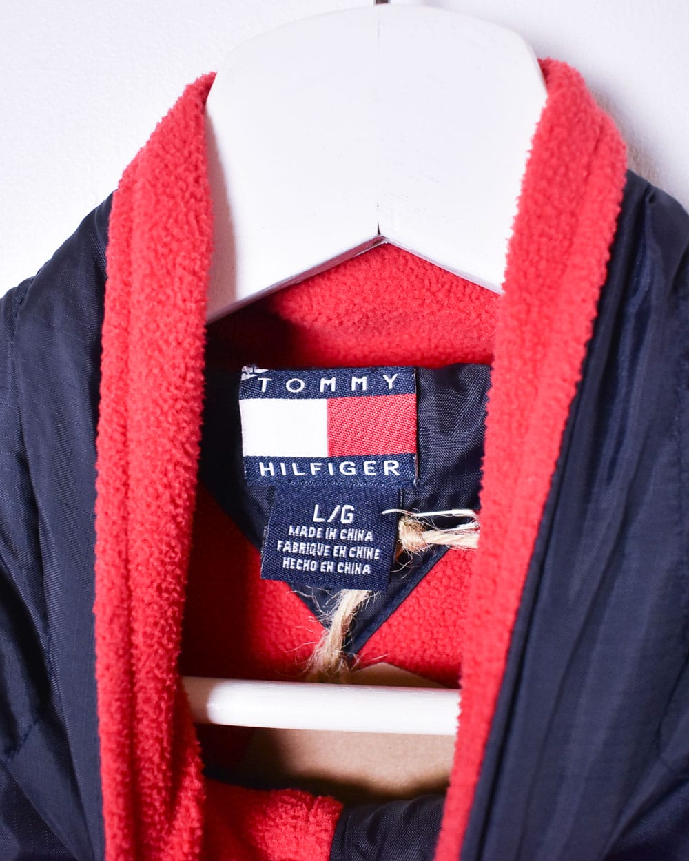 Navy Tommy Hilfiger Fleece Lined Down Puffer Jacket - Large Women's