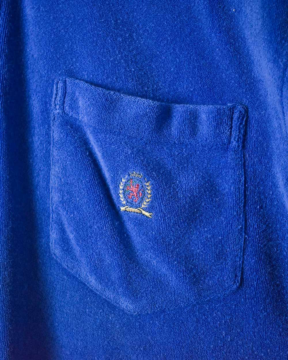 Blue Tommy Hilfiger Velour Polo Shirt - Medium