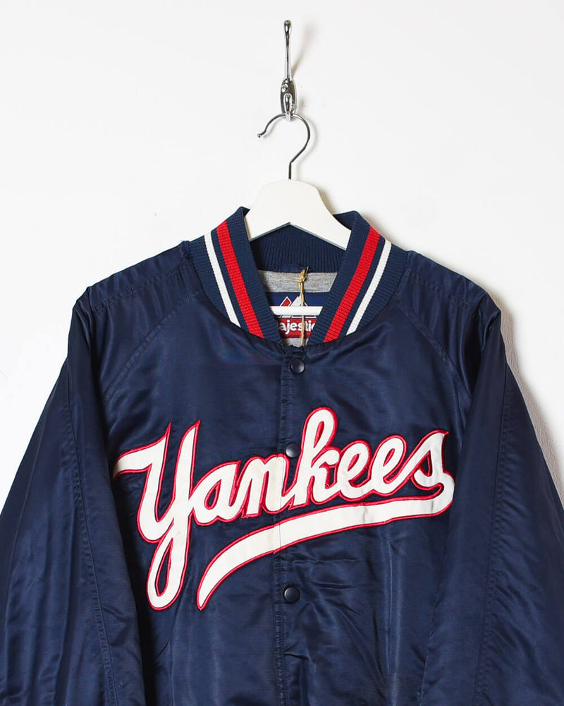 Vintage 00s Navy Majestic NY Yankees Varisty Jacket - Medium Nylon