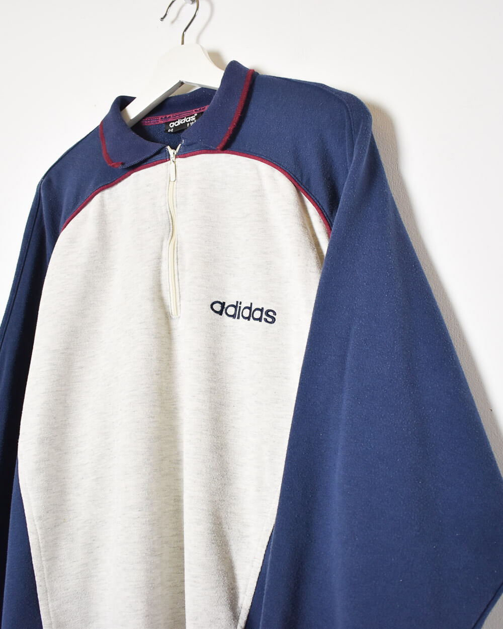 Navy Adidas 1/4 Zip Sweatshirt - Small