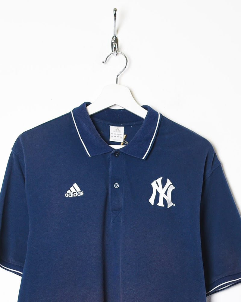 Vintage 00s Navy Adidas New York Yankees Polo Shirt - Large Cotton