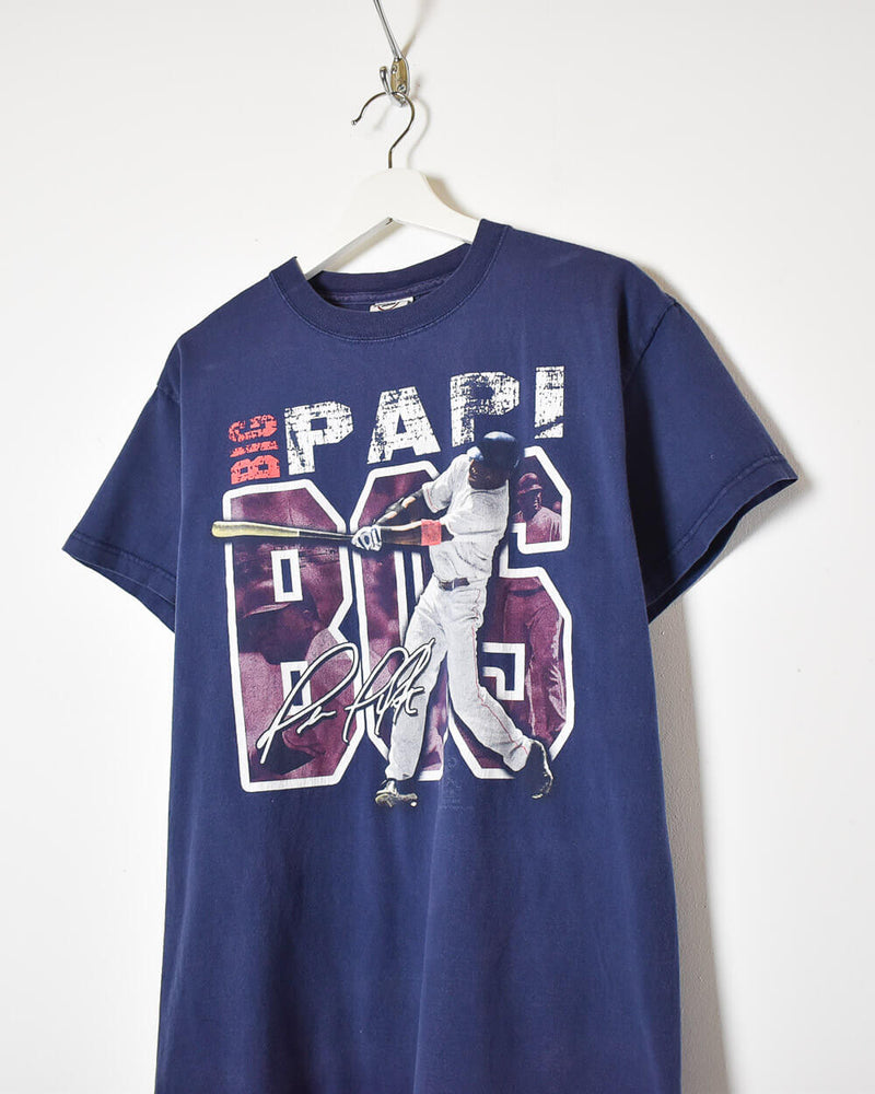 Vintage 00s Cotton Navy Big Papi Boston Red Sox T-Shirt - Medium