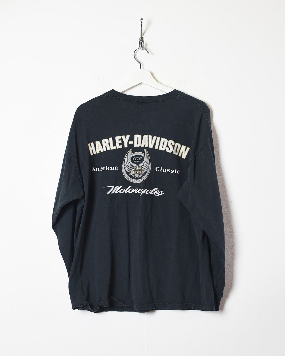 Black Harley Davidson 105 Years Long Sleeved T-Shirt - Medium