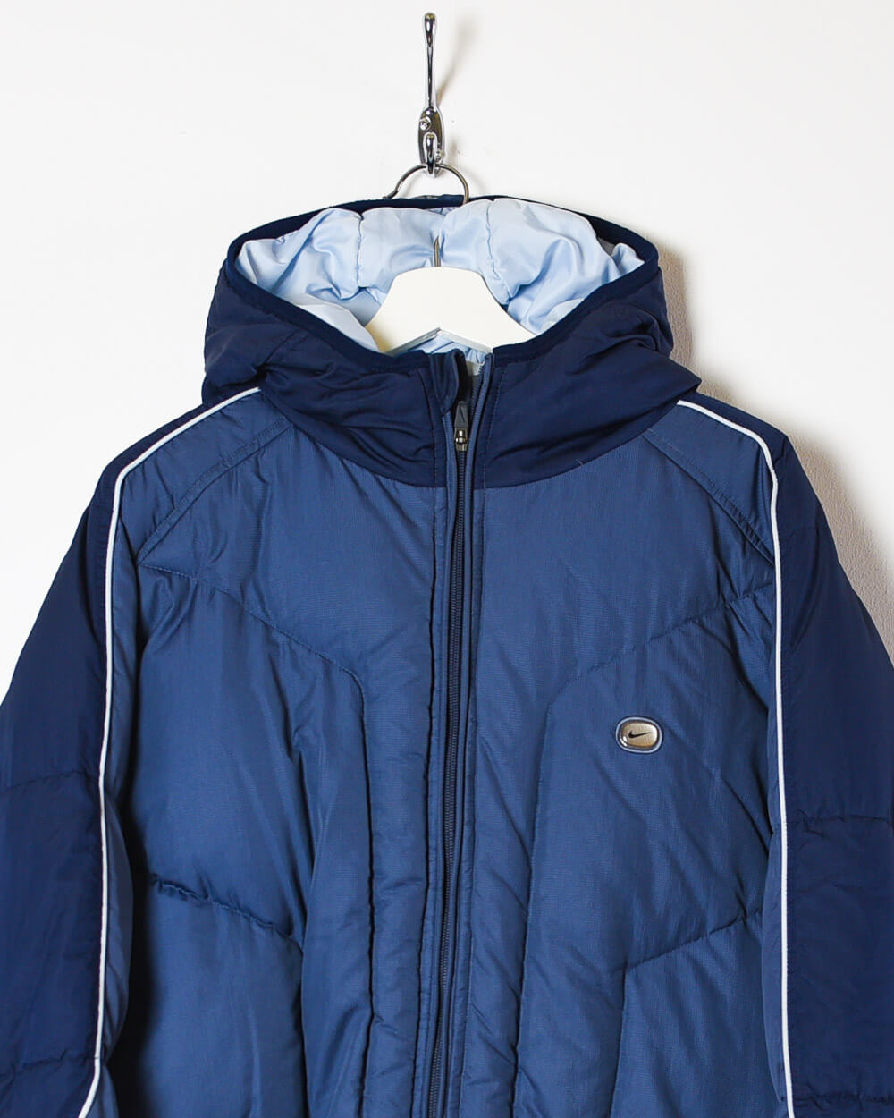 Navy Nike Hooded Down Puffer Jacket - X-Large
