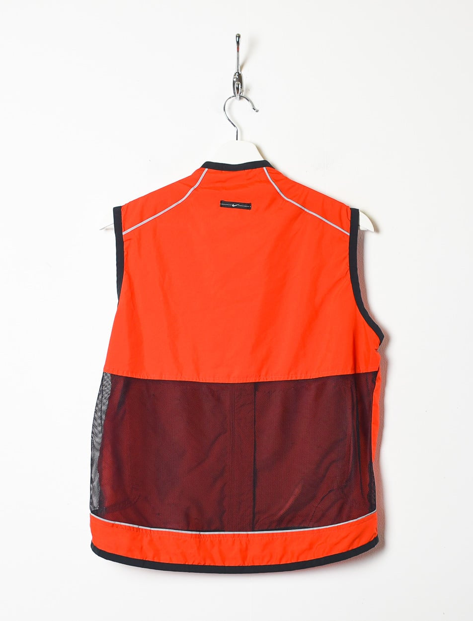 Orange Nike Windbreaker Vest - Small Women's