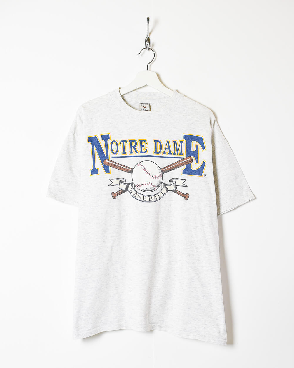Lege med udtryk ekstra Vintage 90s Cotton Stone Galt Sand Notre Dame Baseball T-Shirt - X-Large–  Domno Vintage