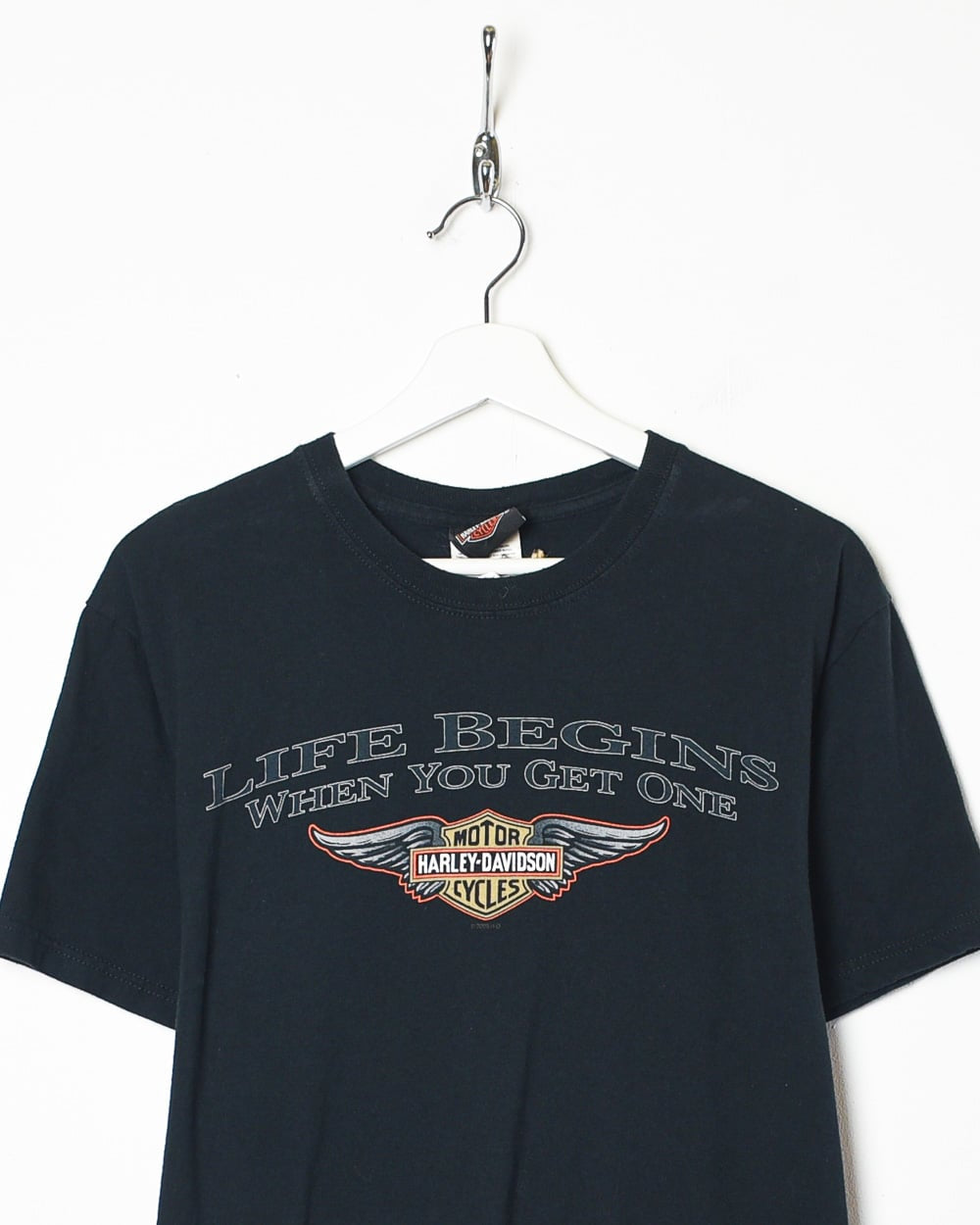 Vintage 00s Black Harley Davidson Life Begins When You Get One T-Shirt -  Medium Cotton – Domno Vintage