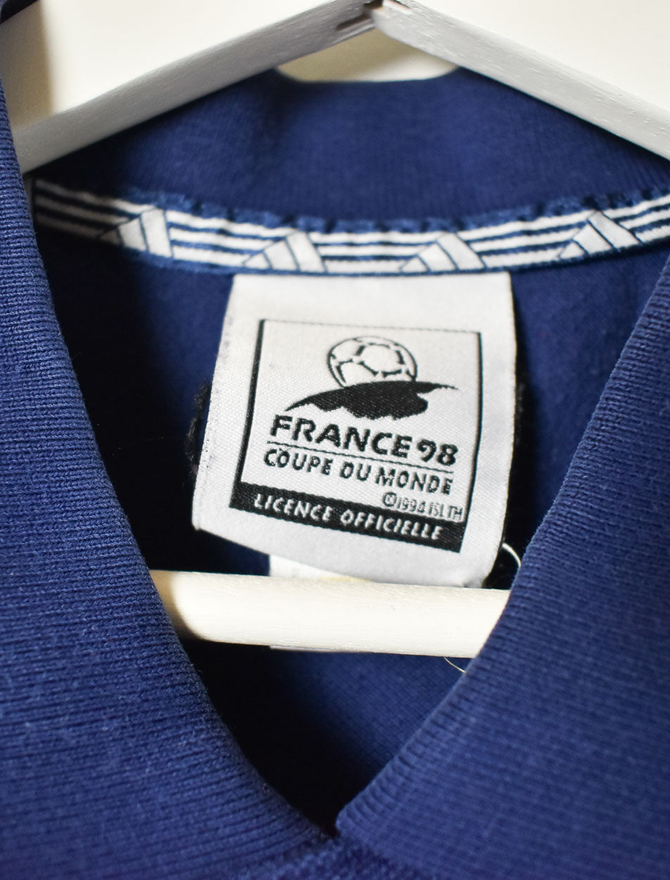 Navy Adidas France 98 Coupe De Monde World Cup Polo Shirt - Large