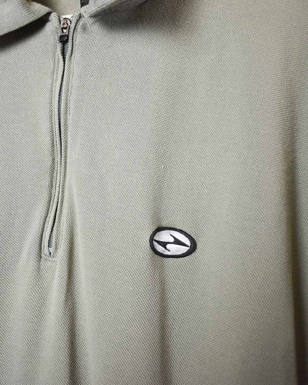 Khaki Nike Tiger Woods Ying Yang 1/4 Zip Polo Shirt - Large