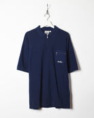 Navy Ellesse 1/4 Zip Polo Shirt - Large