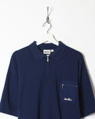 Navy Ellesse 1/4 Zip Polo Shirt - Large