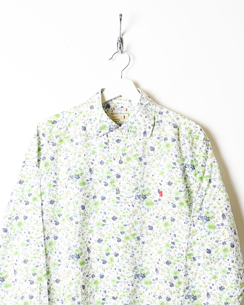 White Floral All-Over Print Shirt - X-Large