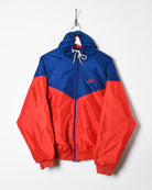 Red Nike 80s Hooded Fleece Lined Windbreaker Jacket - Small