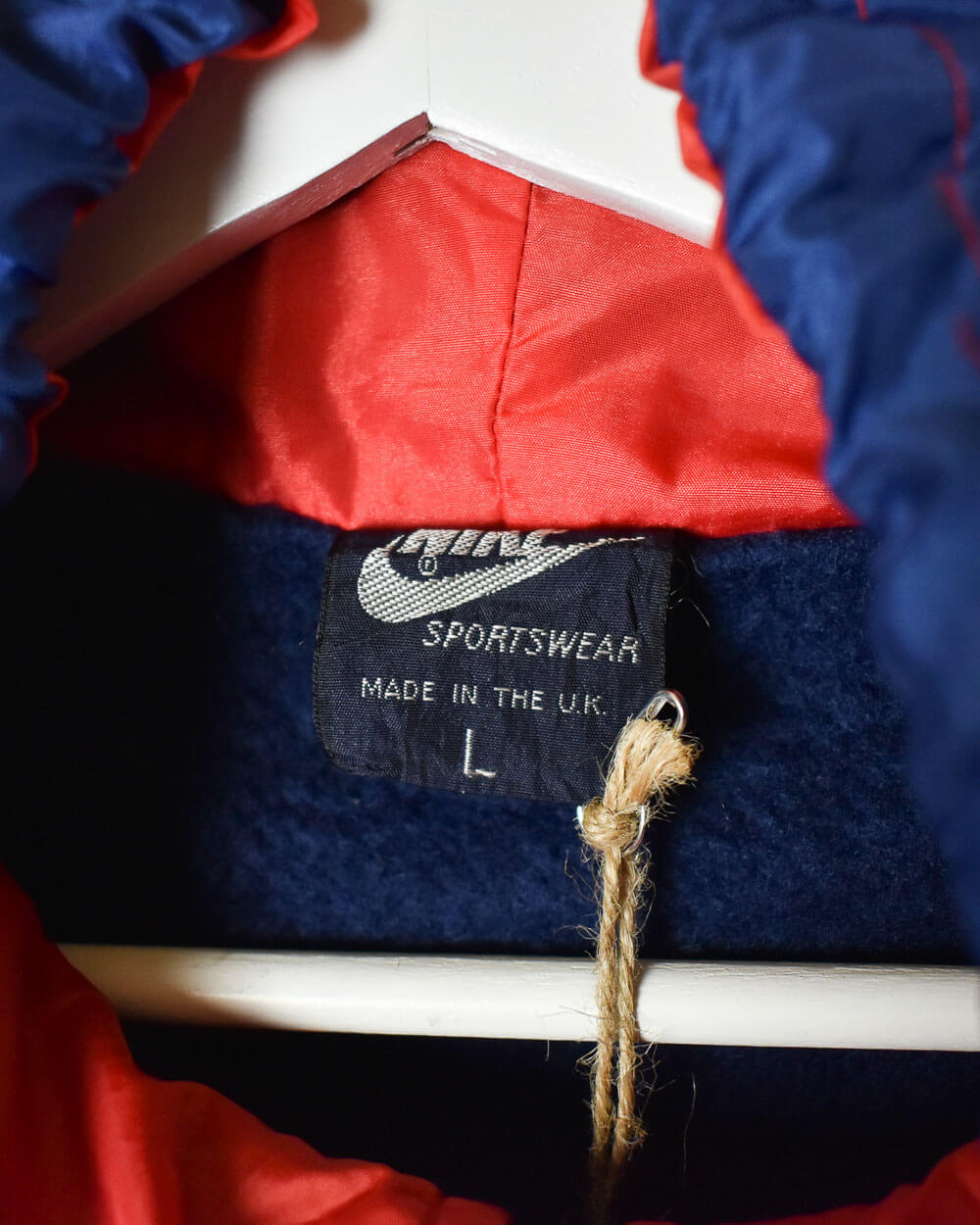 Red Nike 80s Hooded Fleece Lined Windbreaker Jacket - Small