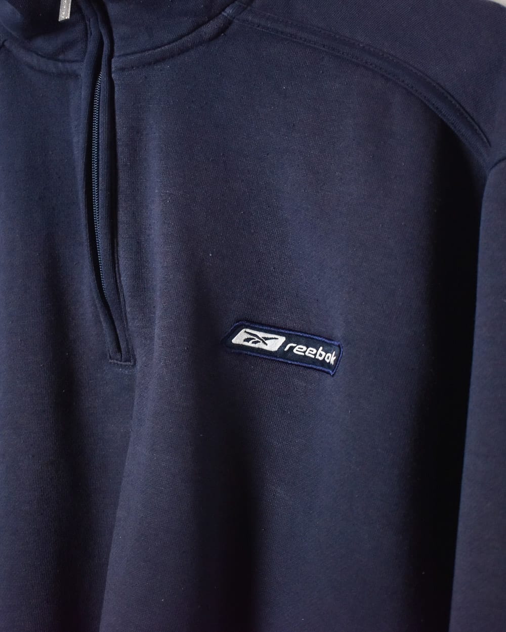 Navy Reebok 1/4 Zip Sweatshirt - Medium