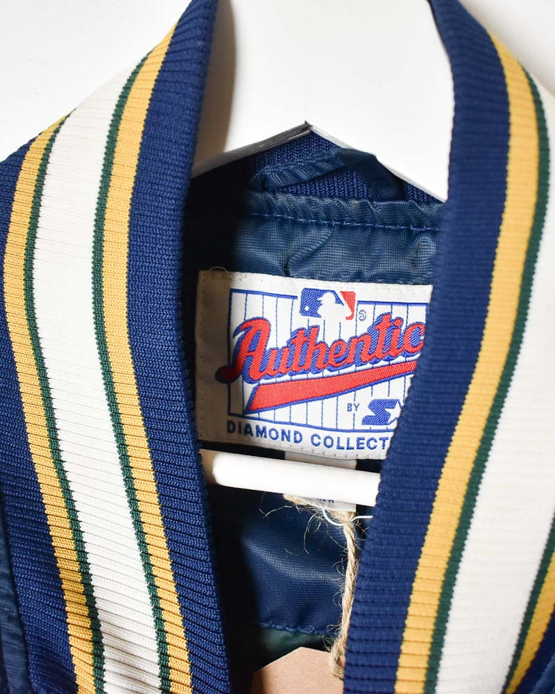 Vintage 90s Navy Starter Authentic MLB Brewers Varsity Jacket - XX