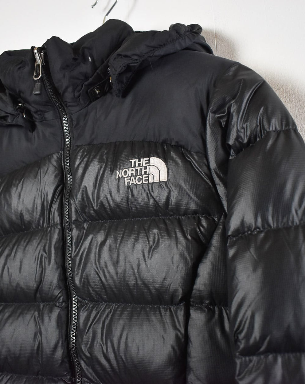Black The North Face Hooded Nuptse 700 Down Puffer Jacket - Medium Women's