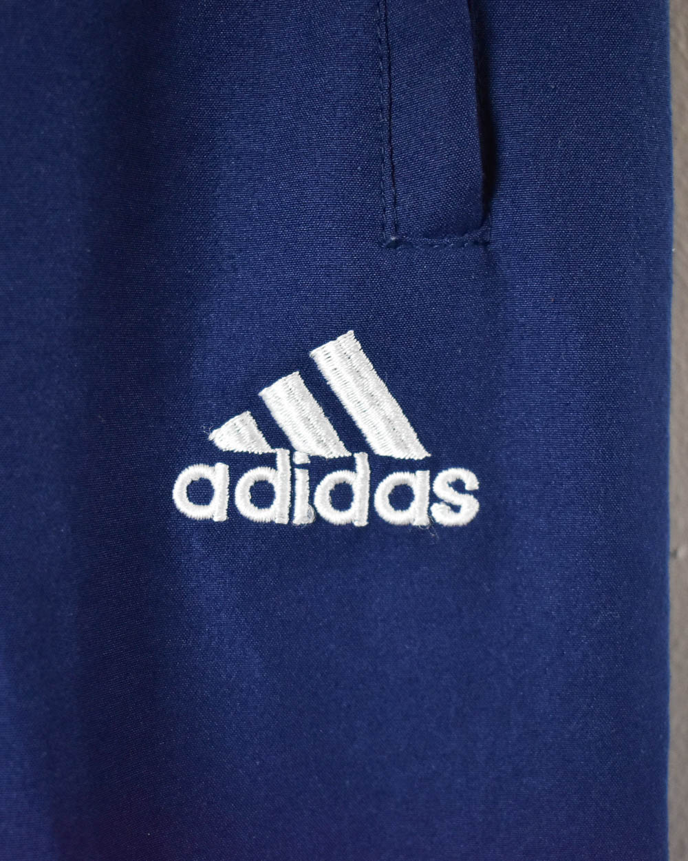 Navy Adidas Tracksuit Bottoms - Small
