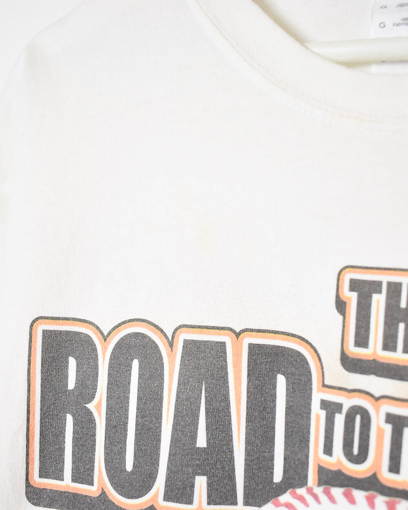 Vintage 00s Cotton White Baltimore Orioles The Road to The Show T-Shirt -  Large– Domno Vintage