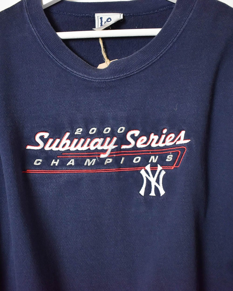 Vintage 00s Navy Lee Sport New York Yankees 2000 Subway Series Champions  Sweatshirt - Medium Cotton– Domno Vintage